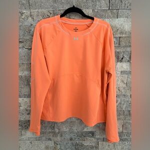 Under Armour Women's Bright Orange Sweatshirt SIZE XL Fitted Active Wear Running